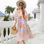 Alina Bohemian Midikleid mit buntem Print für den Herbst