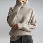 Renata Langer Rollkragenpullover Damen aus Baumwolle mit Rippstrick
