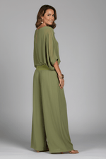 Damen Zweiteiliges Set mit Chiffon-Top und Weitem Hosenbein