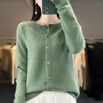 Strickjacke mit Knopfleiste und Rollkragen-Optik für Damen
