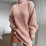 Sephira Oversized Rollkragen Longpullover für Damen mit Rippstrick