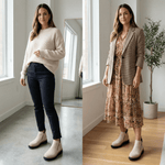 Wildleder-Winterstiefel für Damen mit Seitenreissverschluss und Blockabsatz