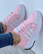 Damen Plateau-Sneaker mit Streifendesign für bequemen Alltag