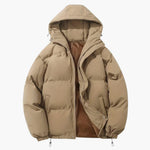 Warme Damen-Winterjacke mit Kapuze Reissverschluss und Kordelzugsaum