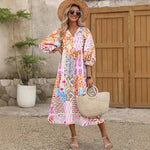 Alina Bohemian Midikleid mit buntem Print für den Herbst