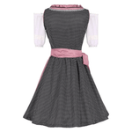 Gepunktetes Dirndlkleid mit Schürze und Schnürmieder als Trachtenmode für Damen
