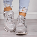Bequeme Damen Sneaker mit Reissverschluss und Keilsohle