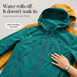 Wasserdichte Damen Regenjacke mit Kapuze und Lotuseffekt