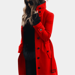 Taillierter Trenchcoat für Damen mit Gürtel Sturmklappe und gestepptem Futter