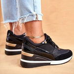 Bequeme Damen Sneakers mit Keilabsatz und Memory-Schaum-Sohle