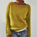 Klara Lässiger Damen-Wollpullover mit Rundhalsausschnitt