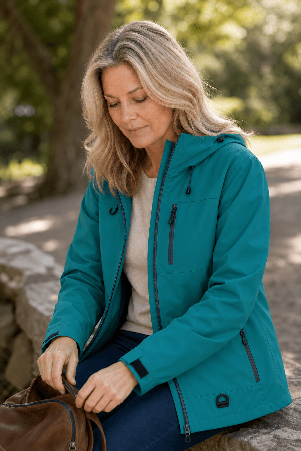 Wasserdichte Damen Regenjacke mit Kapuze Winddicht