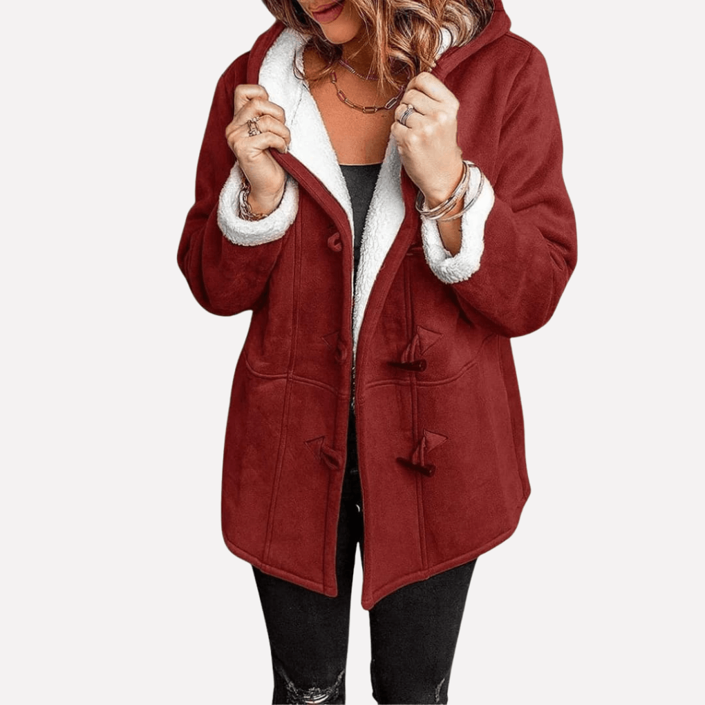 Kapuzenjacke mit Toggle-Verschluss und Kunstfell-Mix aus Fleece