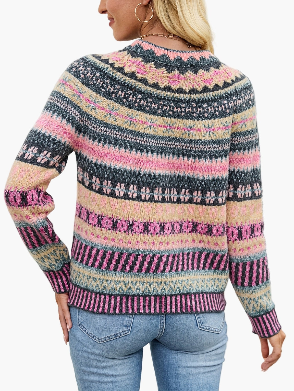 Norweger Strickpullover Damen mit Fair-Isle-Muster