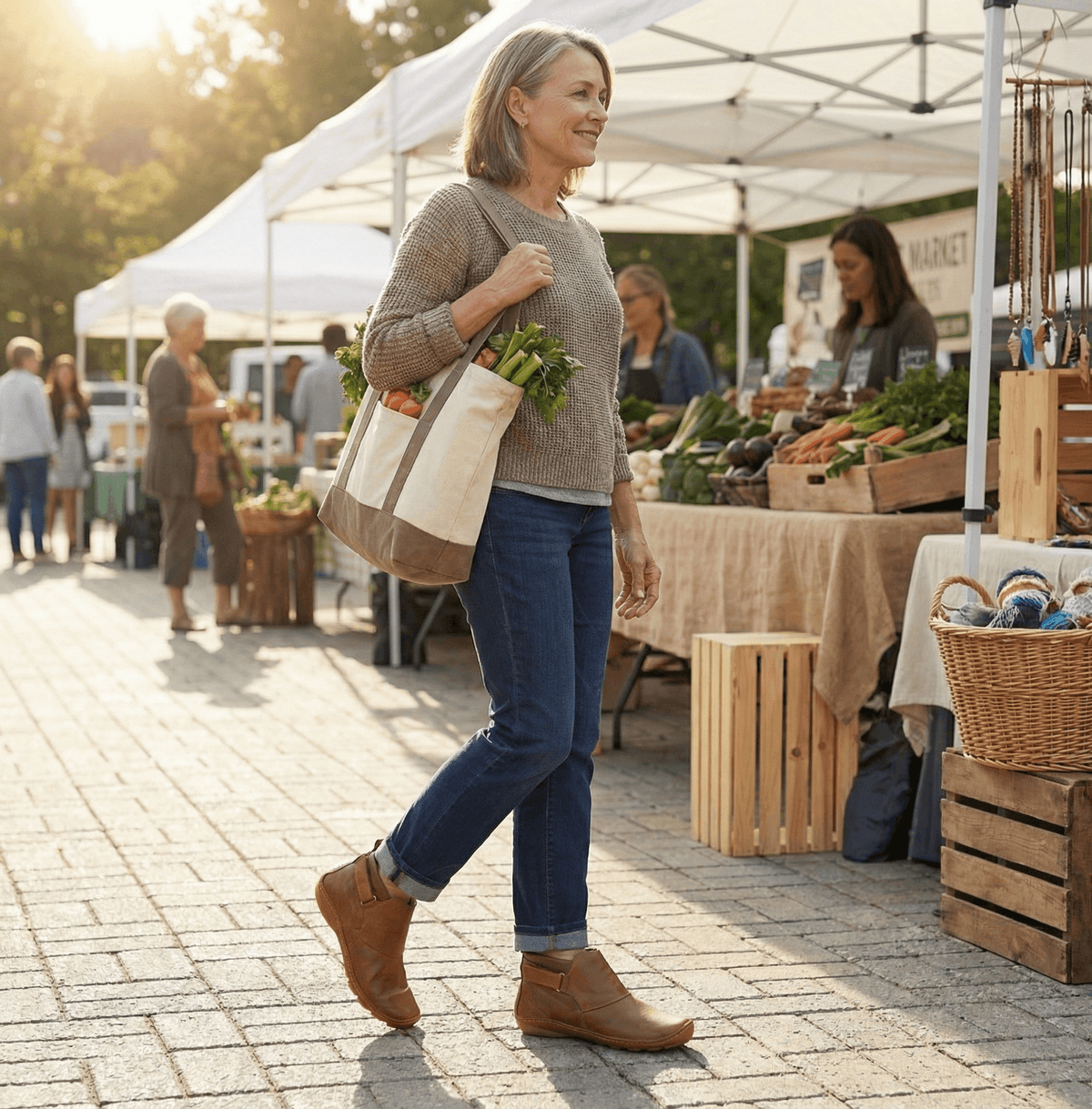 Solena Verstellbare Damen Stiefeletten mit extra weiter Zehenbox