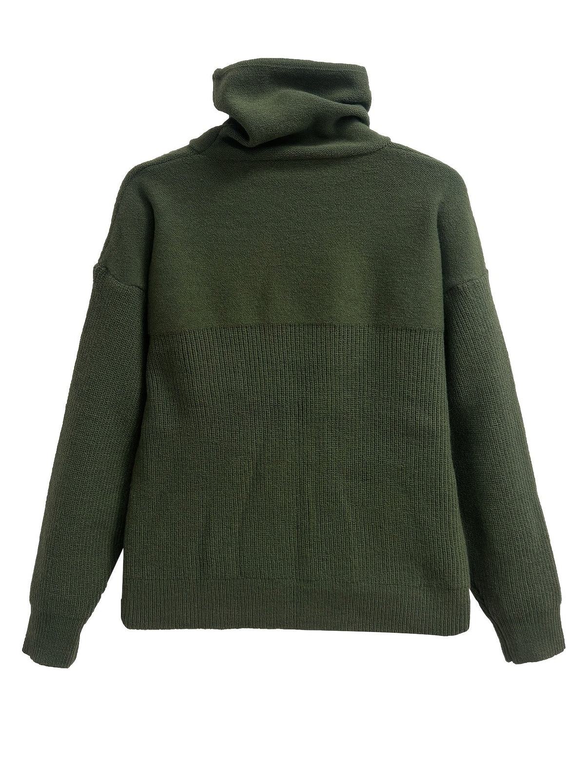 Oversize Strick-Kapuzenpullover Damen mit Kordelzug und Rippbündchen