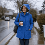 Wasserdichte Kapuzenjacke mit Plüschfutter für Damen