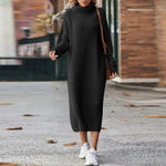 Larana Rollkragen-Strickkleid für Damen in Midilänge