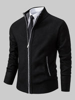 Klassischer Herren Pullover mit Stehkragen und Reissverschluss