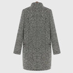 Rebeka Longline Hahnentritt-Wollmantel mit Reverskragen für Damen