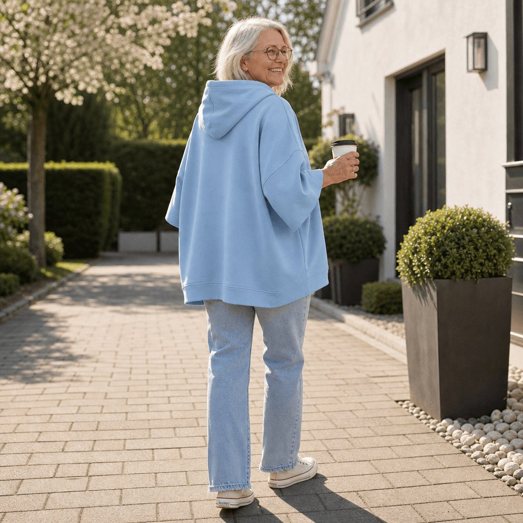 Oversized Kapuzensweatshirt mit weiten Ärmeln für Damen