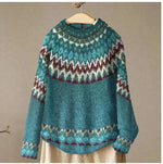 Victoria Fair-Isle Strickpullover mit Rundhalsausschnitt für Damen