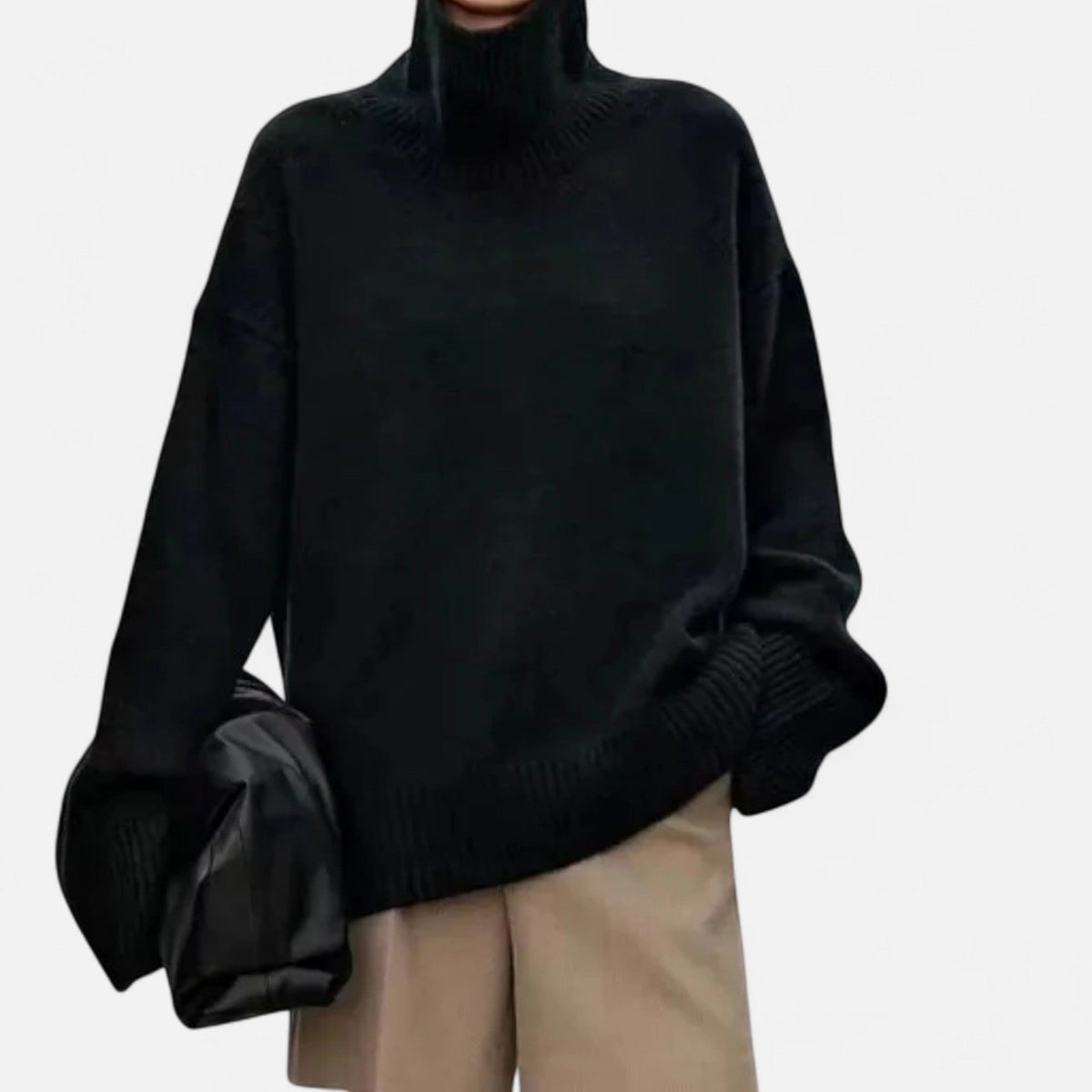 Damen Wollpullover mit Rollkragen und Raglanärmeln