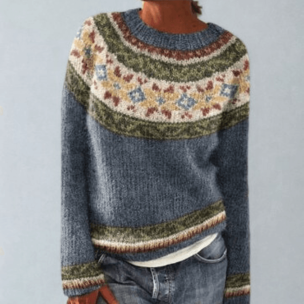Mysa Fair-Isle-Wollpullover mit Rundhalsausschnitt für Damen