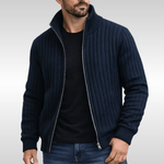 Herren Strickjacke mit Reissverschluss und Stehkragen