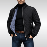 Herren Steppjacke mit gefüttertem Stehkragen und Reissverschluss