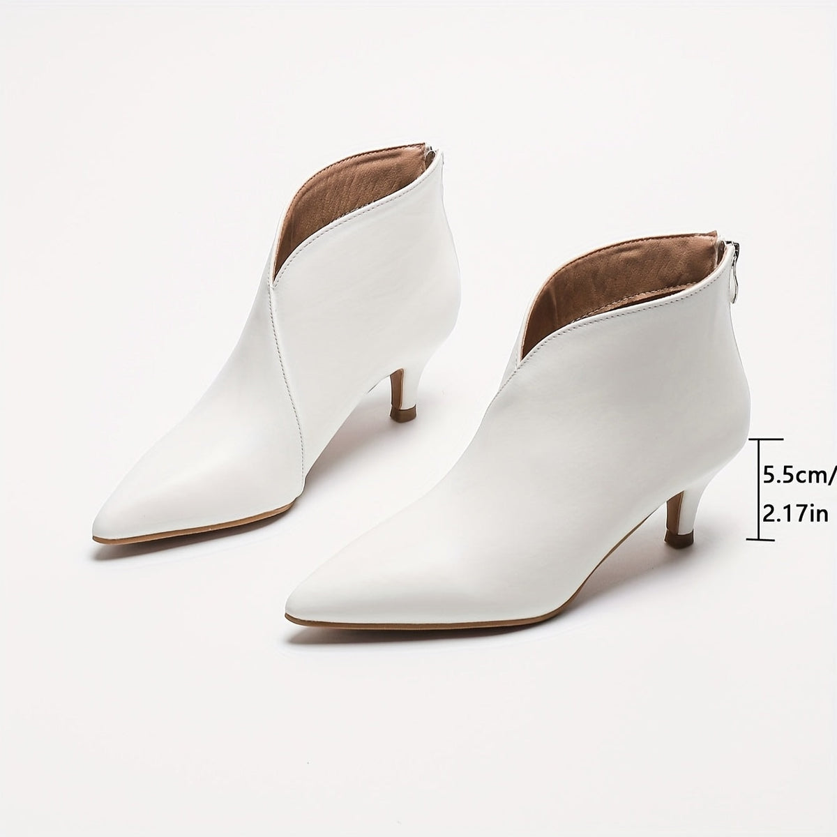 Damen Stiefeletten mit Kitten-Heel-Absatz und spitzer Zehenpartie