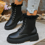 Winterstiefel für Damen mit Kunstfellbesatz und Profilsohle