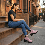 Chunky Plateau-Boots mit Blockabsatz und Schnürung