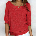 Damen Wollpullover mit lockerem Schnitt und Rundhalsausschnitt