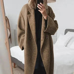 Oversized Kurzmantel aus Wollmischung mit Reverskragen für Damen