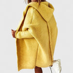 Rosalynne Oversize Strickjacke mit Kapuze für Damen in Knielänge