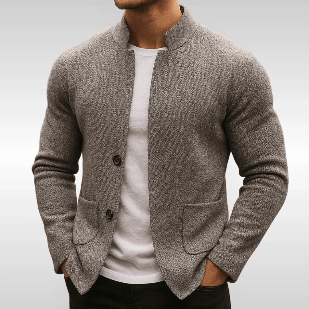 Strukturierte Strickjacke mit Reverskragen für Herren
