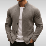 Strukturierte Strickjacke mit Reverskragen für Herren