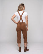 Anna Bestickte Kniebund-Trachtenhose aus Kunstleder für Damen
