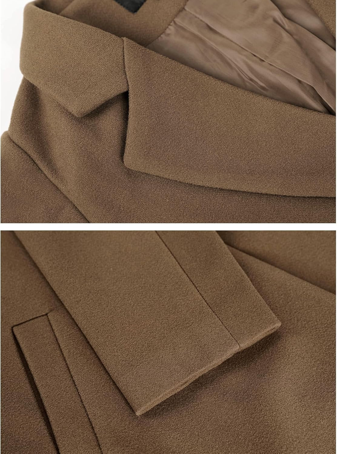 Damen Wollmantel mit Reverskragen Langform und Seitentaschen