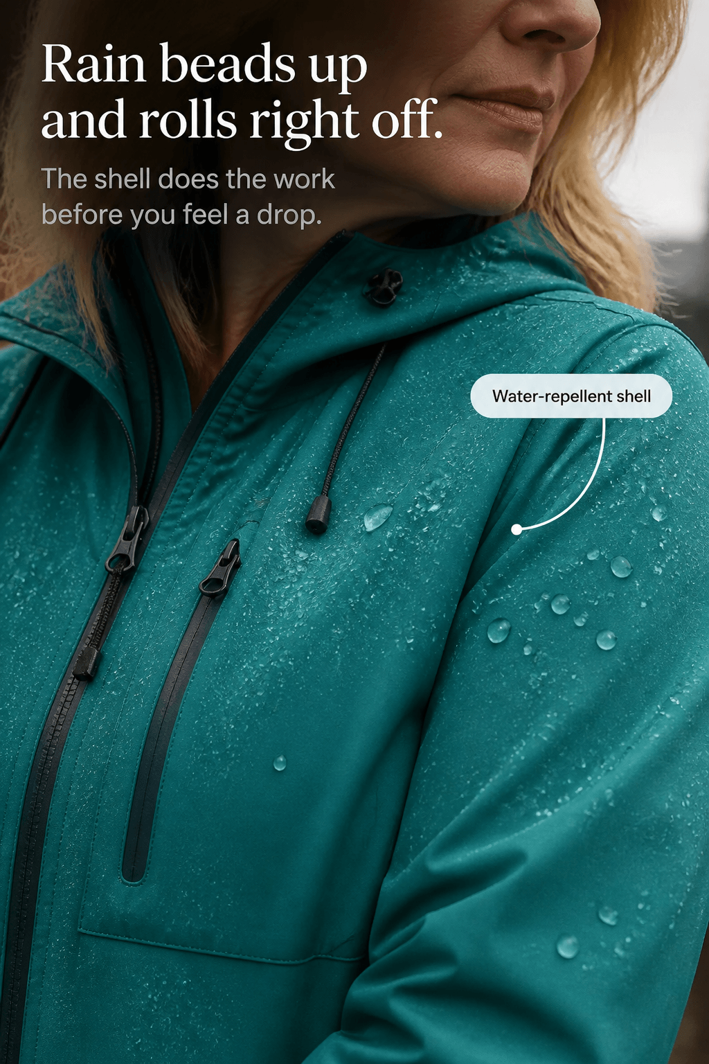Wasserdichte Damen Regenjacke mit Kapuze Winddicht