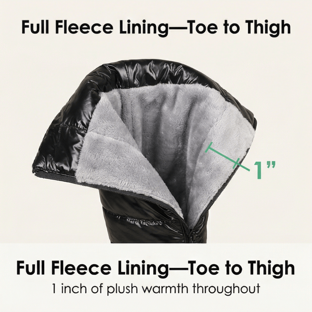 Fellgefütterte Kniehohe Overknee-Stiefel für Damen mit Steppdesign