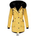 Gefütterter Parka mit Fellkapuze als warme Winterjacke für Damen