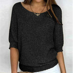 Damen Wollpullover mit lockerem Schnitt und Rundhalsausschnitt