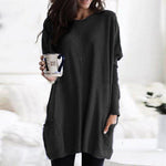 Riley Langer Damenpullover mit Taschen aus Baumwollmischung im Oversize-Look