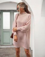 Sephira Oversized Rollkragen Longpullover für Damen mit Rippstrick