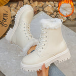 Winterstiefel für Damen mit Kunstfellbesatz und Profilsohle