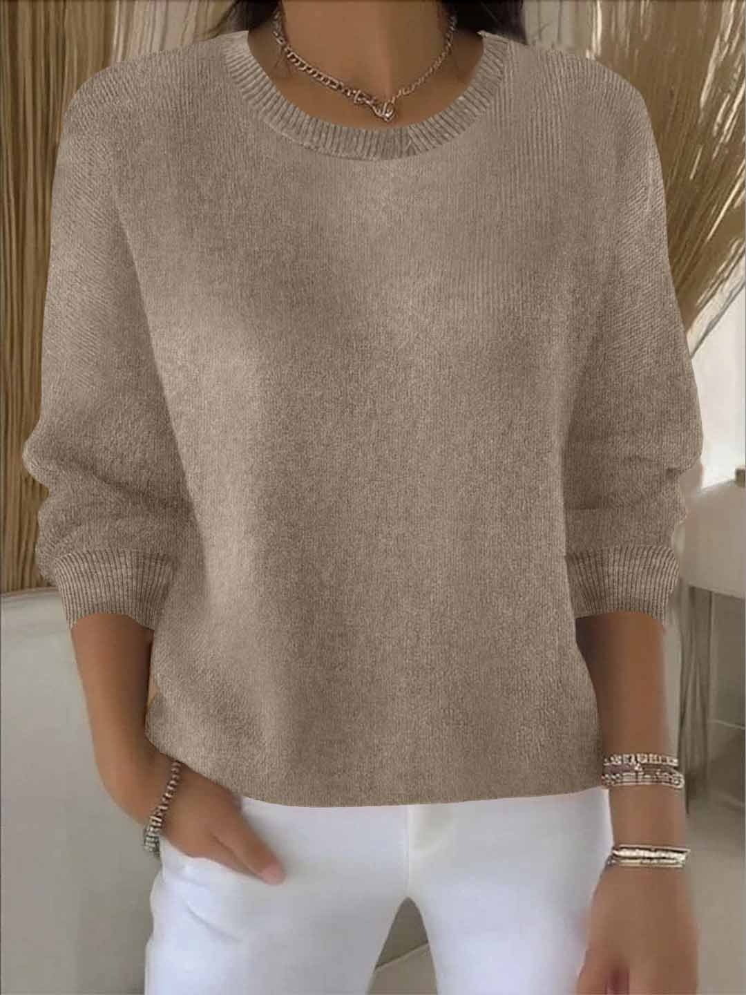 Lorie Oversized Wollpullover mit Rundhalsausschnitt für Damen