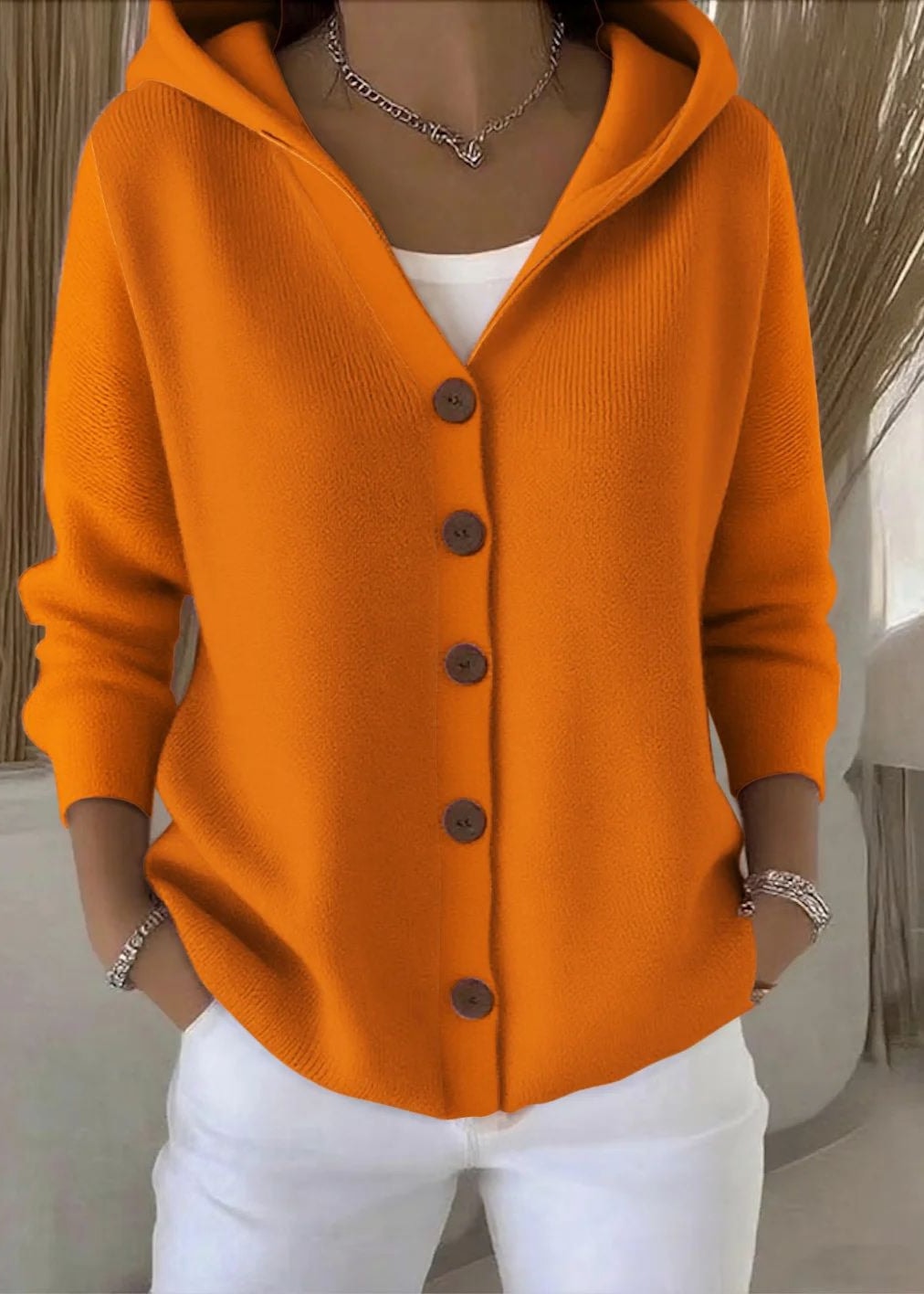 Gabriele Strickjacke mit Kapuze Alternative zu Norweger Pullover Damen