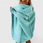 Rosalynne Oversize Strickjacke mit Kapuze für Damen in Knielänge